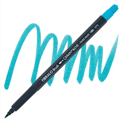 Caran d'Ache Fibralo Brush Pen -171, turquoise blue