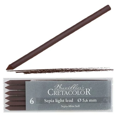 Cretacolor umetak za nalivpero, 5,6 mm - sepia, svijetlo, 6 kom