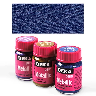 Deka Perm Metallic metalik boja za tkanine 25 ml - 53 tamno plava