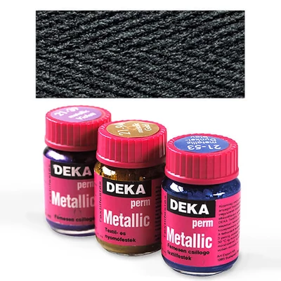 Deka Perm Metalik metalik boja za tkanine 25 ml - 90 crna