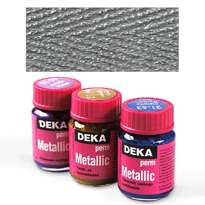 Deka Perm Metallic metalik boja za tkanine 25 ml - 96 srebro