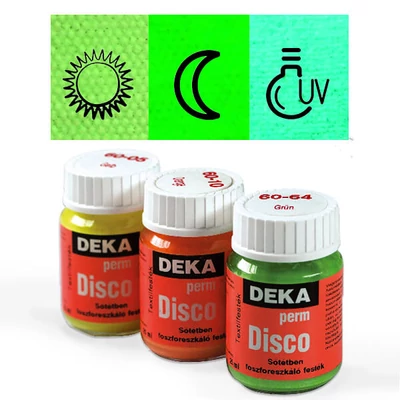Deka Perm Disco boja za tekstil koja svijetli u tami - 64 zelena