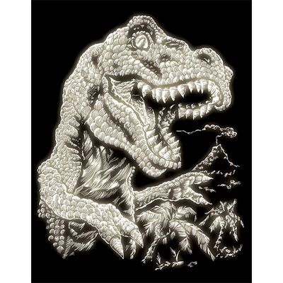 Set za graviranje skica s olovkom za skice, 20x25 cm - Dinosaur, svijetli u mraku