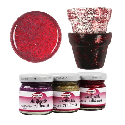 Hobby artist akrilna boja, 40 ml - glitter, 95, crvena
