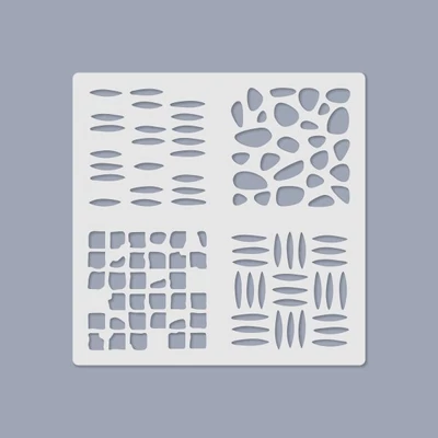 Medijska šablona, 14,5x14,5 cm, 4 uzorka - Geometrijski