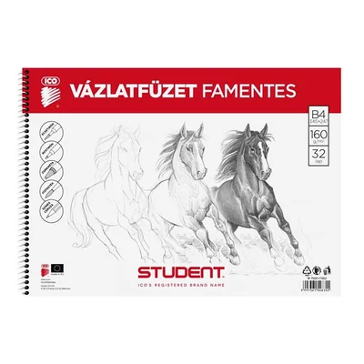 ICO Studentska bilježnica, 160 g, 32 str., B4, bezdrvna, spirala