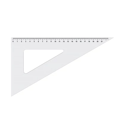 ICO plastično ravnalo, trokut, prozirno, 21 cm