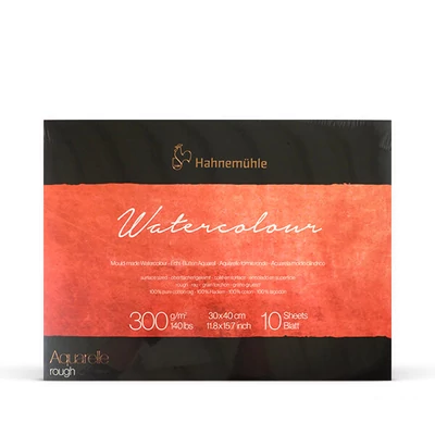 Hahnemühle Watercolour Mould-Made premium akvarelni blok, 300 g, 10 listova, 30x40 cm, grubi