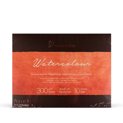 Hahnemühle Watercolour Mould-Made premium akvarelni blok, 300 g, 10 listova, 30x40 cm, glatki