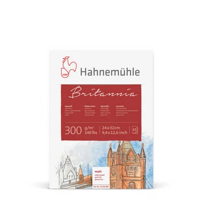 Hahnemühle Britannia akvarel blok, 300 g, 12 listova, malo hrapav, 24x32 cm
