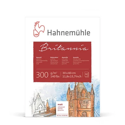 Hahnemühle Britannia akvarel blok, 300 g, 12 listova, malo hrapav, 30x40 cm