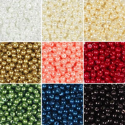 Plastična perla, voštana, 4 mm, 20 g - u raznim bojama
