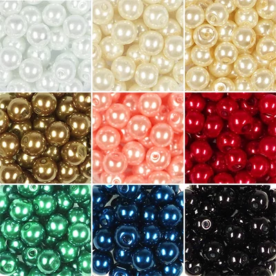 Plastična perla, voštana, 8 mm, 75 g - u raznim bojama