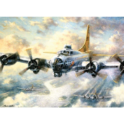 Set za bojanje s brojevima, akrilna boja+kist, 29x39 cm - Borbeni avion