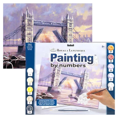 Set za bojanje s brojevima, akrilna boja+kist, 29x39 cm - Tower Bridge