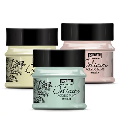 Delikatna metalik akrilna boja, 50 ml - razne boje