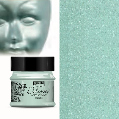 Delikatna metalik akrilna boja, 50 ml - zelenkasto srebrna