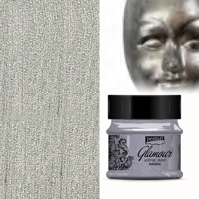 Glamour metalik akrilna boja, 50 ml - srebrno crna
