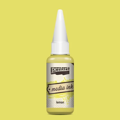 Tinta Pentart Media, tinta boja, 20 ml - limun žuta