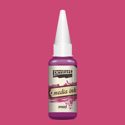 Tinta Pentart Media, tinta boja, 20 ml - mak