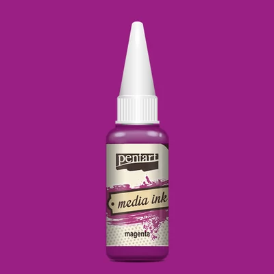 Tinta Pentart Media, tinta boja, 20 ml - magenta