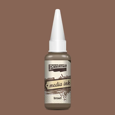 Tinta Pentart Media, tinta boja, 20 ml - smeđa