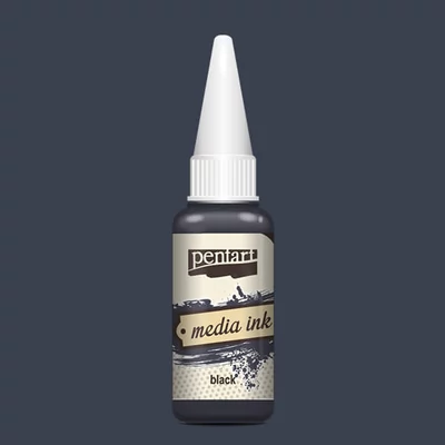 Tinta Pentart Media, tinta boja, 20 ml - crna