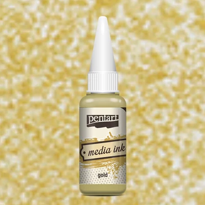 Tinta Pentart Media, tinta boja, 20 ml - metalik zlatna