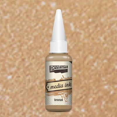 Pentart Media tinta, tinta boja, 20 ml - metalik bronza