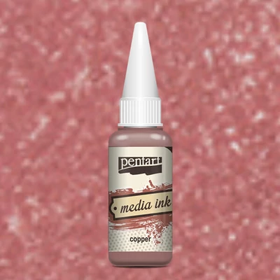 Tinta Pentart Media, tinta boja, 20 ml - metalik bakar