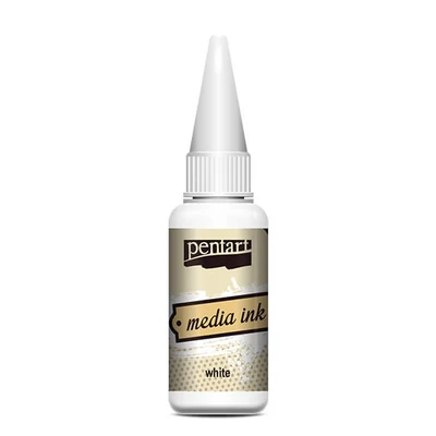 Tinta Pentart Media, tinta boja, 20 ml - bijela