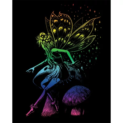 Set za graviranje s ogrebotinom, 20x25 cm - Vila, duga