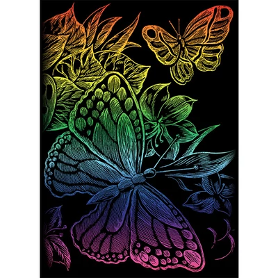 Set za ručno oslikavanje graviranja s ručnom olovkom, 12x18 cm - Leptiri, duga