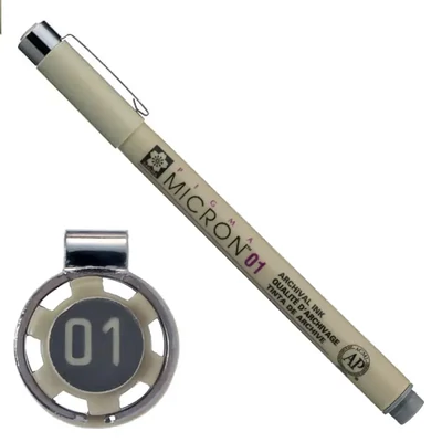 Olovka za tehničko crtanje Sakura Pigma Micron 01, 0,25 mm - siva