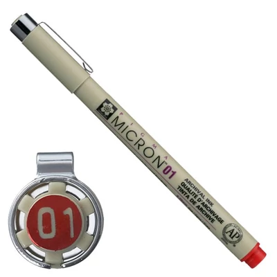 Olovka za tehničko crtanje Sakura Pigma Micron 01, 0,25 mm - crvena