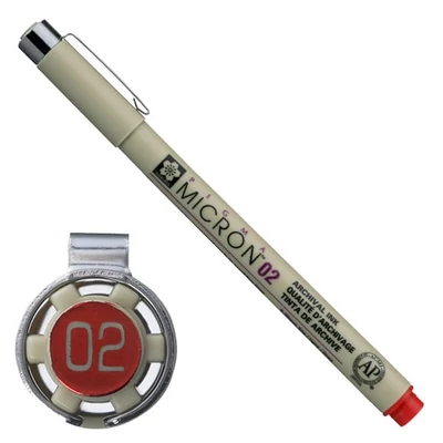 Olovka za tehničko crtanje Sakura Pigma Micron 02, 0,3 mm - crvena