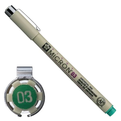 Olovka za tehničko crtanje Sakura Pigma Micron 03, 0,35 mm - zelena