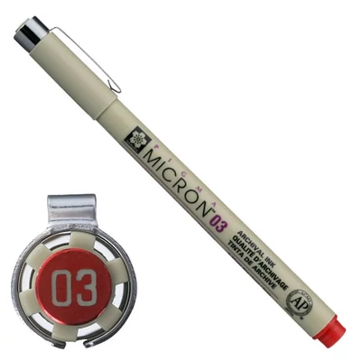 Olovka za tehničko crtanje Sakura Pigma Micron 03, 0,35 mm - crvena