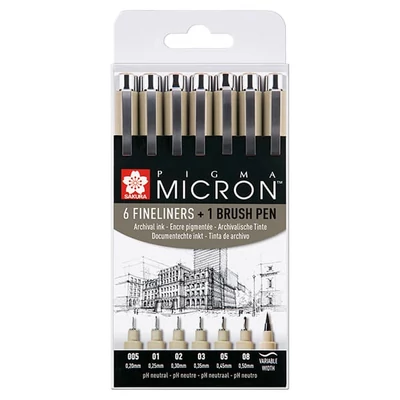 Sakura Pigma Micron set olovki za tehničko crtanje - 6+1 kom