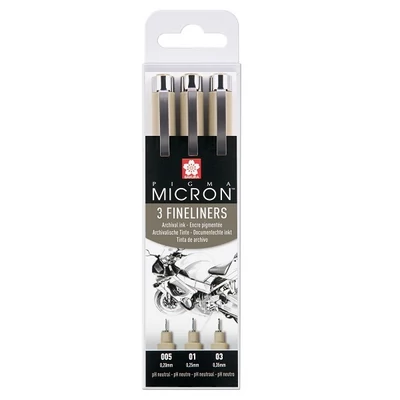 Sakura Pigma Micron set tehničkih olovki za crtanje - 3 kom, 005-01-03