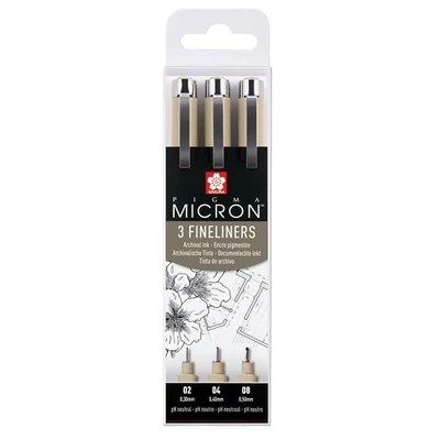 Sakura Pigma Micron set tehničkih olovki za crtanje - 3 kom, 02-04-08