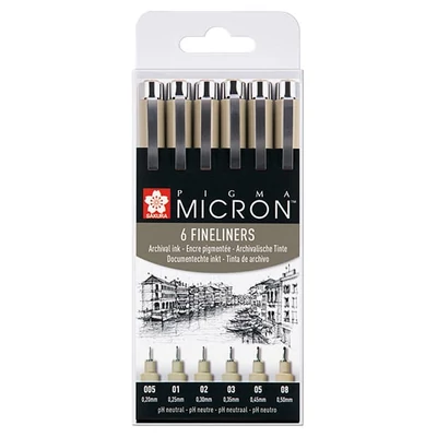 Sakura Pigma Micron set olovki za tehničko crtanje - 6 kom