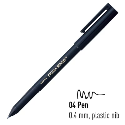 Sakura Pigma Sensei 04 olovka za crtanje, crna - 0,4 mm