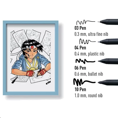 Sakura Pigma Sensei set za crtanje i flomaster - 4 kom, Manga set