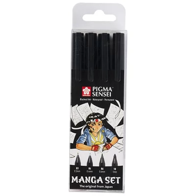 Sakura Pigma Sensei set za crtanje i flomaster - 4 kom, Manga set