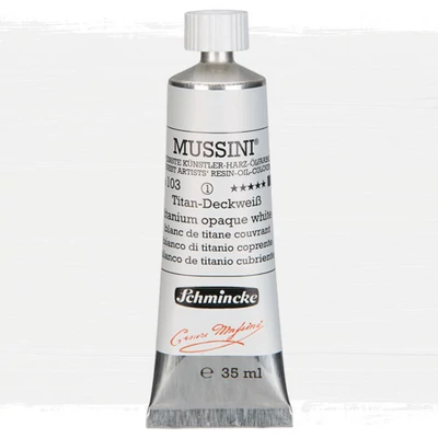 Schmincke Mussini uljana boja, 35 ml - 103, titanium opaque white