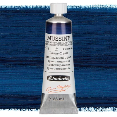 Schmincke Mussini uljana boja, 35 ml - 477, translucent cyan