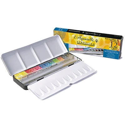 Sennelier l'Aquarelle set akvarel boja, 1/2 svilenkasta - 12 kom
