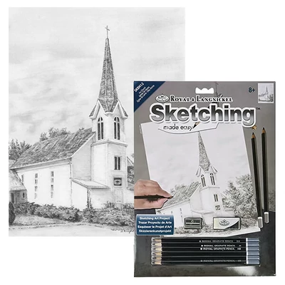 Sketch crtež grafički set za crtanje s alatima, 22x30 cm - Crkva