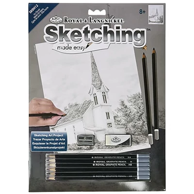 Sketch crtež grafički set za crtanje s alatima, 22x30 cm - Crkva